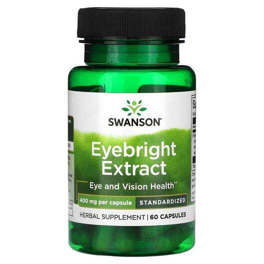 Основне фото товара Swanson, Eyebright Extract 400 mg, Очанка, 60 капсул