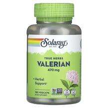 Solaray, True Herbs Valerian 470 mg, Валеріана, 180 капсул