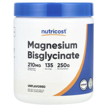 Магній Magnesium Bisglycinate Unflavored Nutricost 250 г