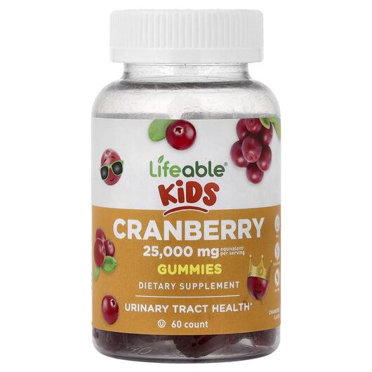 Основне фото товара Kids Cranberry Gummies Основне фото товара Lifeable, Kids Cranberry Gummies, Журавлина, 60 таблеток