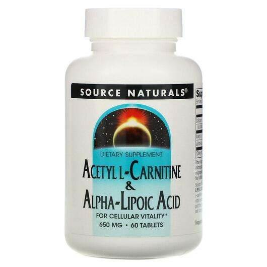 Основне фото товара Acetyl L-Carnitine & Alpha Lipoic Acid 650 mg, Альфа-ліпоє...
