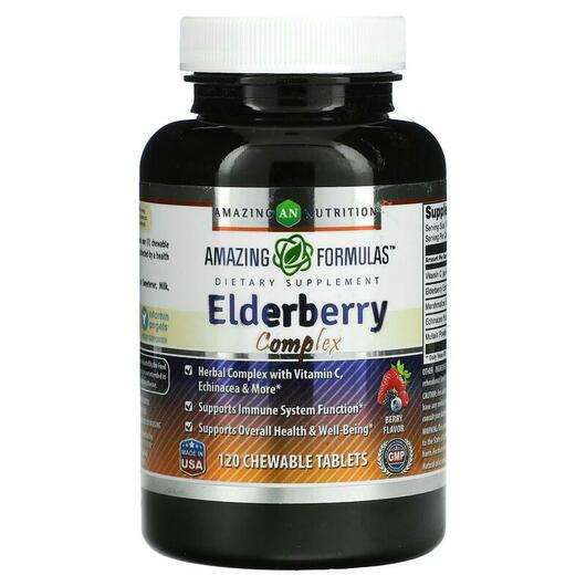 Основное фото товара Amazing Nutrition, Черная Бузина, Elderberry Complex Berry, 12...