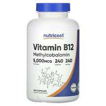 Nutricost, Витамин B1 Тиамин, Vitamin B12 5000 mcg, 240 капсул