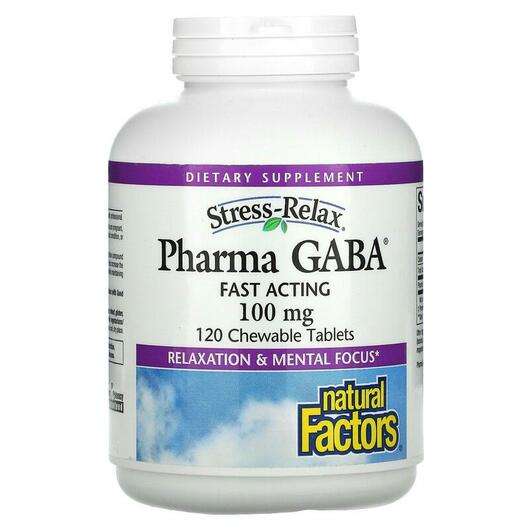 Основное фото товара Natural Factors, ГАМК, Stress-Relax Pharma GABA 100 mg, 120 та...