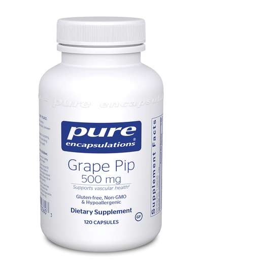 Основне фото товара Pure Encapsulations, Греипе Пип 500 мг, Grape Pip 500 mg, 120 ...