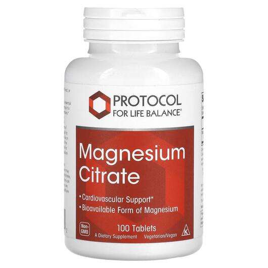 Основне фото товара Protocol for Life Balance, Magnesium Citrate, Магній, 100 табл...