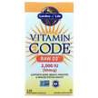 Фото товару Garden of Life, Vitamin Code RAW D3, Вітамін D3, 120 капсул