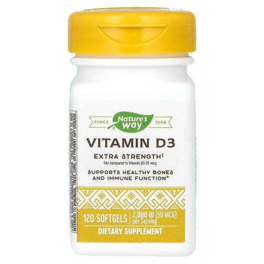 Основне фото товара Nature's Way, Vitamin D3 Extra Strength 2000 IU 50 mcg, Вітамі...