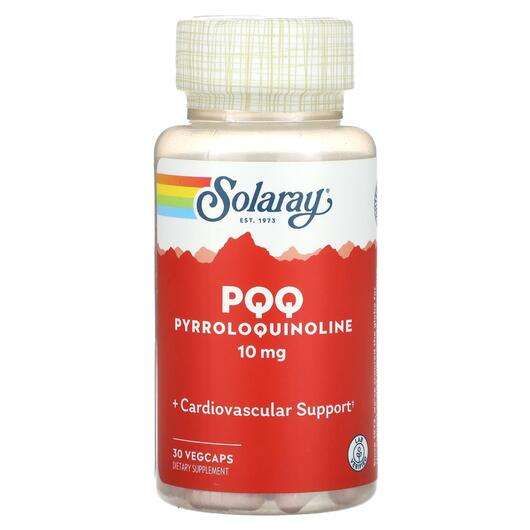 Основне фото товара Solaray, PQQ Pyrroloquinoline 10 mg, Пірролохінолінхінон, 30 к...