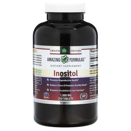 Основне фото товара Amazing Nutrition, Inositol 1000 mg, Вітамін B8 Інозитол, 250 ...