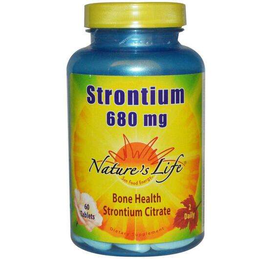 Основне фото товара Natures Life, Strontium 680 mg 60, Стронцій 680 мг, 60 таблеток