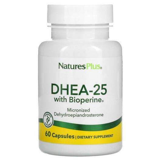 Основне фото товара Natures Plus, DHEA-25 With Bioperine, DHEA-25 з Біоперіном, 60...