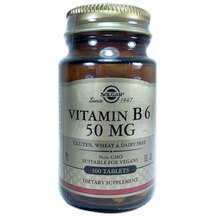 Solgar, Vitamin B6 50 mg, Вітамін B6 50 мг, 100 таблеток