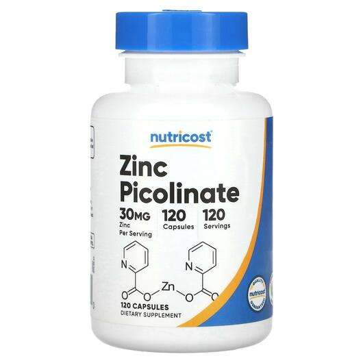 Основне фото товара Nutricost, Zinc Picolinate 30 mg, Піколінат Цинку, 120 капсул