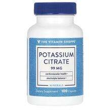 The Vitamin Shoppe, Калий, Potassium Citrate 99 mg, 100 капсул
