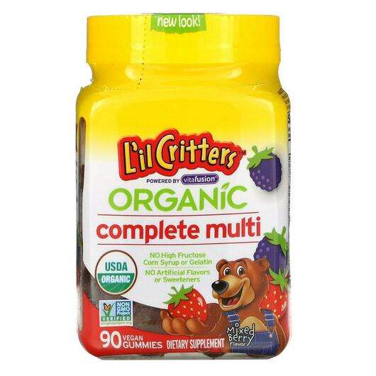 Основне фото товара L'il Critters, Organic Complete Multi Mixed Berry, Вітаміни, 9...