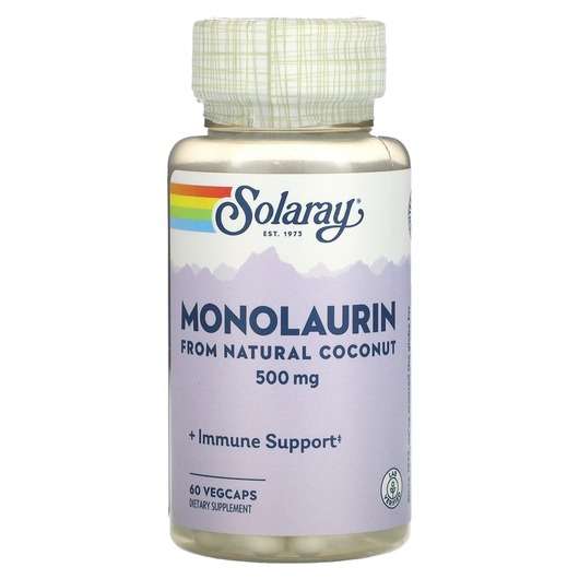 Основное фото товара Solaray, Монолаурин 500 мг, Monolaurin 500 mg, 60 капсул