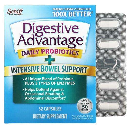 Основне фото товара Schiff, Digestive Advantage Daily Probiotics, Пробіотики, 32 к...