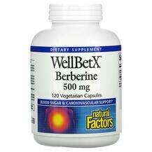 Natural Factors, WellBetX Berberine 500 mg, 120 Vegetarian Cap...