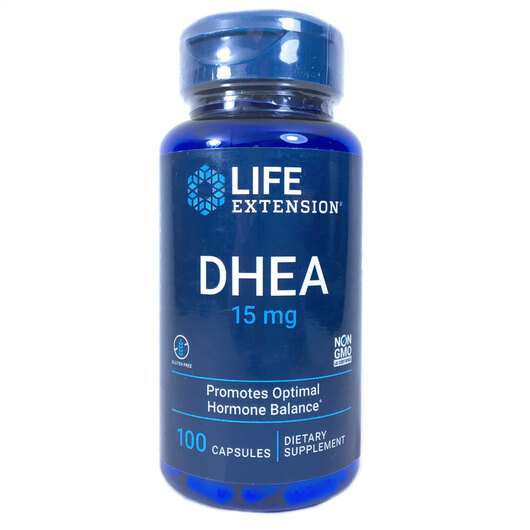 Основне фото товара Life Extension, DHEA 15 mg 100, ДГЕА 15 мг, 100 капсул