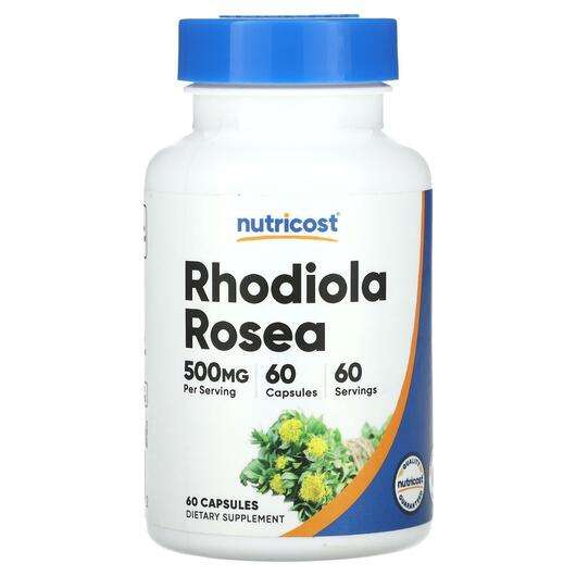 Основне фото товара Nutricost, Rhodiola Rosea 500 mg, Родіола, 60 капсул