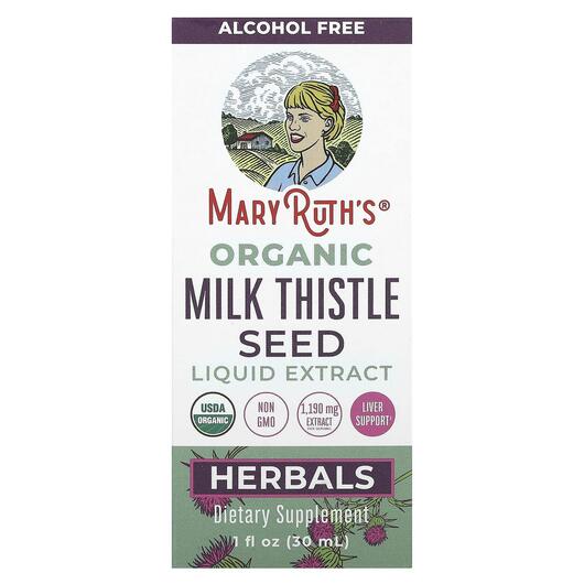 Основне фото товара Organic Milk Thistle Seed Liquid Extract Alcohol Free 1190 mg Основне фото товара Organic Milk Thistle Seed Liquid Extract Alcohol Free, Розторопша