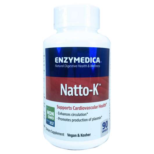 Основное фото товара Enzymedica, Поддержка уровня фибрина, Natto-K, 90 капсул