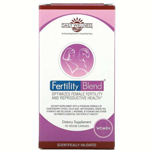 Основне фото товара Daily Wellness, Fertility Blend, Родюча суміш для жінок, 90 ка...