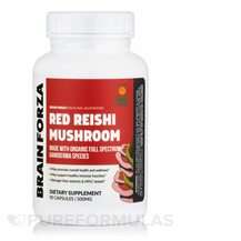 Brain Forza, Organic Red Reishi Mushroom, Гриби Рейши, 90 капсул