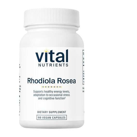 Основне фото товара Vital Nutrients, Rhodiola rosea 3% 200 mg, Родіола, 60 капсул