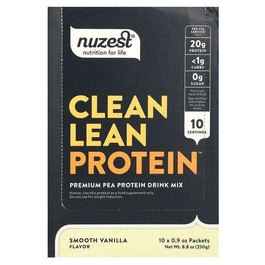 Основне фото товара Nuzest, Clean Lean Protein Smooth Vanilla 10 Packets, Горохови...