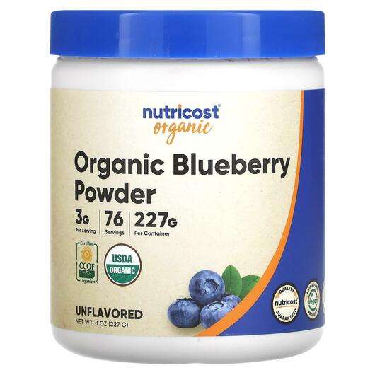 Основне фото товара Nutricost, Organic Blueberry Powder Unflavored, Лохина, 227 г