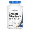 Фото товару Nutricost, Choline Bitartrate 650 mg, Вітамін B4 Холін, 240 ка...