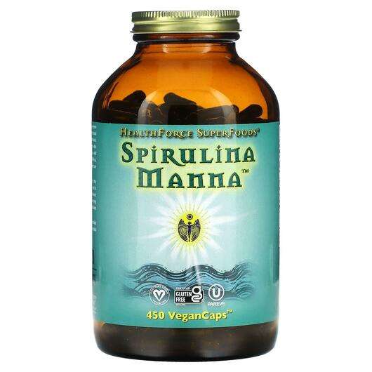 Основне фото товара HealthForce Superfoods, Spirulina Manna, Спіруліна, 450 капсул