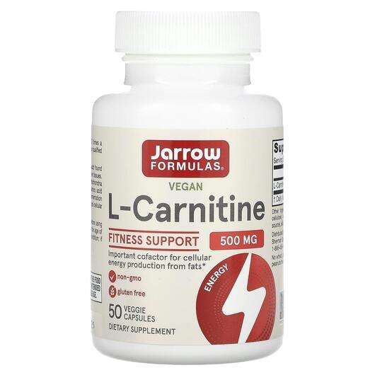 Основное фото товара Jarrow Formulas, L-Карнитин 500 мг, L-Carnitine 500, 50 капсул