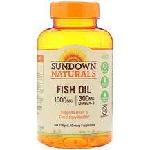 Sundown Naturals, Fish Oil 1000 mg 144, Омега 3, 144 капсул
