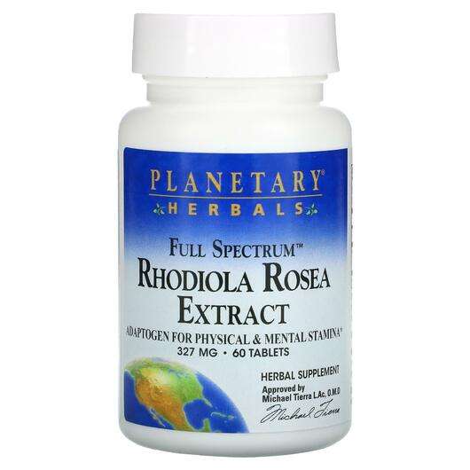 Основне фото товара Planetary Herbals, Rhodiola Rosea Extract Full Spectrum 327 mg...