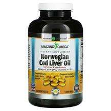 Norwegian Cod Liver Oil Lemon 1000 mg, Олія з печінки тріски, ...