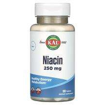 KAL, Ниацин, Niacin 250 mg, 100 таблеток