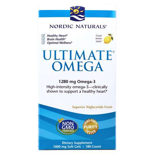 Основне фото товара Nordic Naturals, Ultimate Omega 3 1280 mg, Ультимейт Омега, 18...