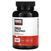 Force Factor, Chaga 500 mg, Гриби Чага, 120 капсул
