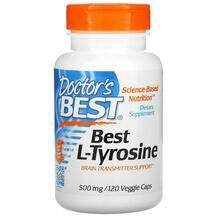 Doctor's Best, L-Tyrosine 500 mg, L-Триптофан 500 мг, 120 капсул
