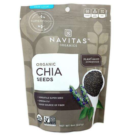 Основне фото товара Navitas Organics, Organic Chia Seeds, Насіння Чіа, 227 г