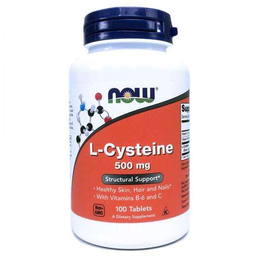 Основне фото товара Now, L-Cysteine 500 mg, L Цистеин 500 мг, 100 таблеток