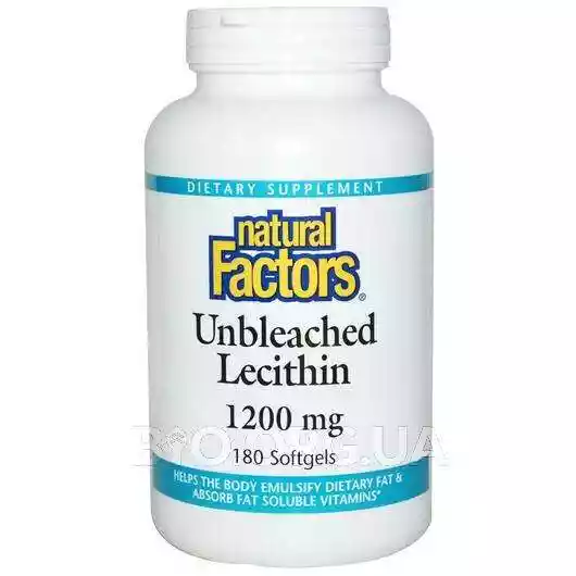 Фото товара Unbleached Lecithin 1200 mg 180 Softgels
