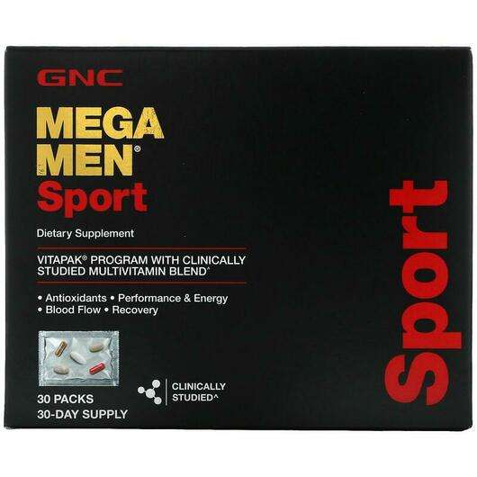 Основне фото товара GNC, Mega Men Sport Vitapak, Мультивітаміни Мега Мен, 30 пакетів