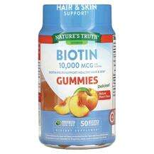 Nature's Truth, Biotin Natural Peach 10000 mcg, 50 Vegan Gummies