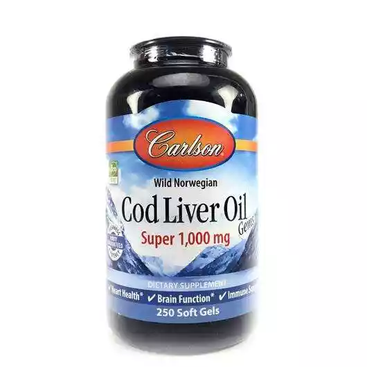 Фото товара Wild Norwegian Cod Liver Oil 1000 mg 250 Soft Gels