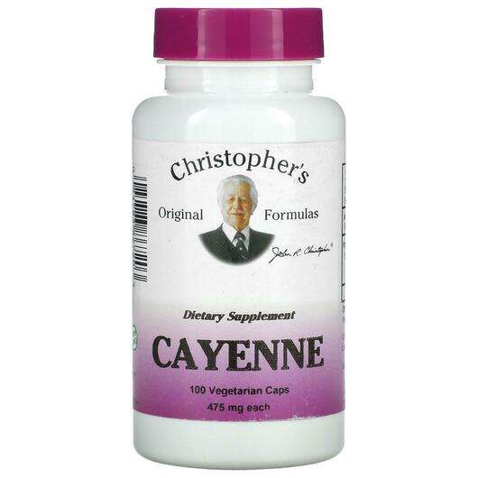 Основне фото товара Christopher's Original Formulas, Cayenne 475 mg, Перець каєнсь...