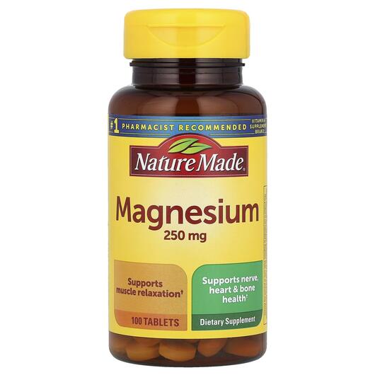 Основне фото товара Magnesium 250 mg Основне фото товара Nature Made, Magnesium 250 mg, Магній, 100 таблеток